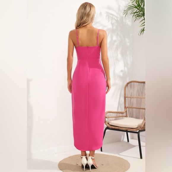 CMZ2005 Women's Sexy V Neck Backless Maxi Dress Sleeveless Spaghetti Straps Coc - Picture 4 of 6